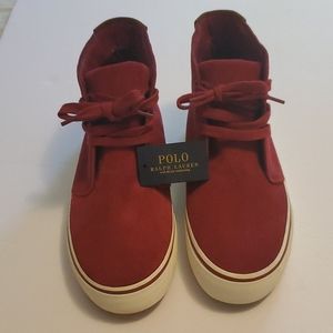 Polo Ralph Lauren Talin Red Suede Shoes Sz 10D